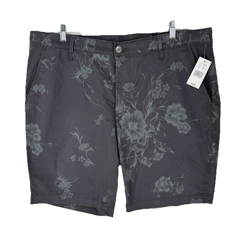 AG Adriano Goldschmied Wanderer Slim Shorts Mens 40 Gray Botanical Floral Chino